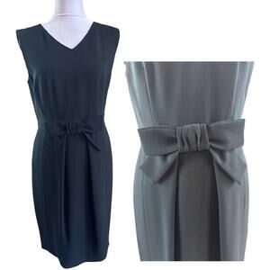 Moschino Cheap & Chic Little Black V-Neck Dress 50s 60s Bow LBD 8 Italy 42